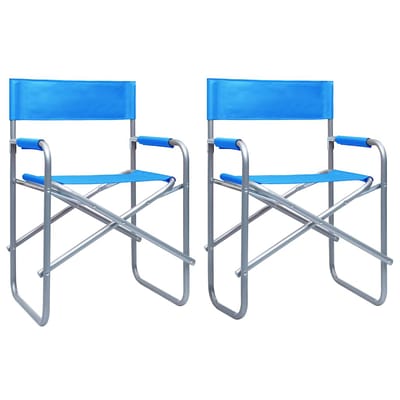 vidaXL - Regisseursstoelen - 2 - st - staal - blauw