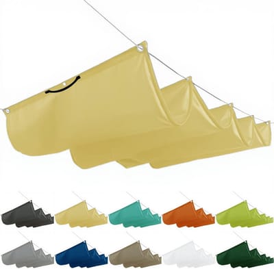 Intrekbaar Terras Zonnescherm 80x700 cm Zandkleurig voor Pergola en Overkapping