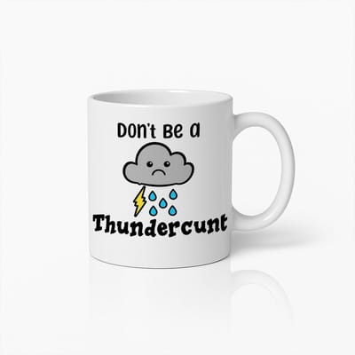 Don’t Be a Thundercunt Grappige Sarcastische Witte Mok – Humoristische Quote Koffiemok 330 ml
