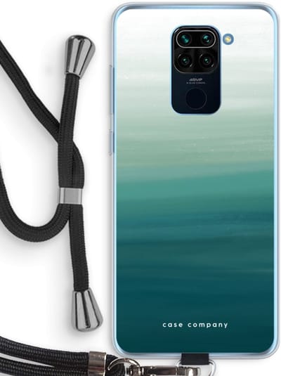 Case Company® - Hoesje met koord geschikt voor Xiaomi Redmi Note 9 hoesje met Koord - Ocean - Telefoonhoesje met Zwart Koord - Bescherming aan alle Kanten en Over de Schermrand