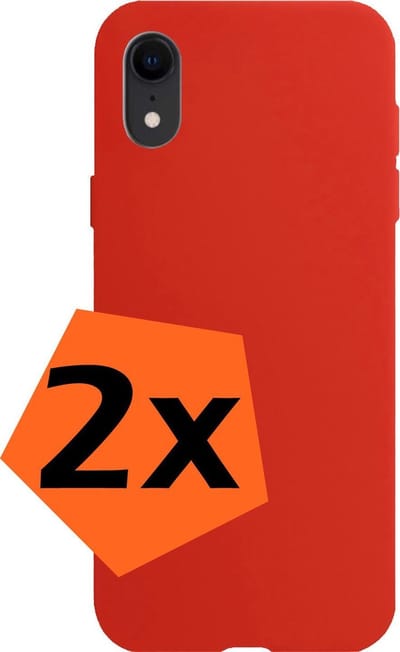 Hoes - 2 Stuks - Geschikt voor Apple iPhone XR - Sterk & Shockproof - Case Siliconen - Back Cover - Telefoon Hoes - Rood