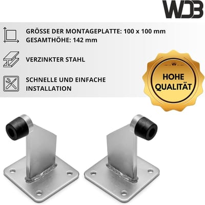 Deurstopper - Vloeraanslag buffer - Deuren Beveiligen - Roestbestendig verzinkt staal - 100 mm - Zilver