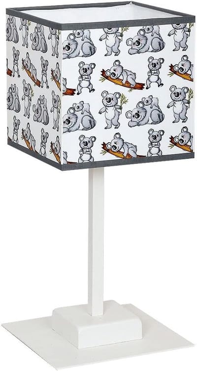 Kinder Tafellamp - Dierenlamp Bedlampje - Kinderkamer Verlichting - Stof en Metaal - 16x16x39 cm - Veelkleurig