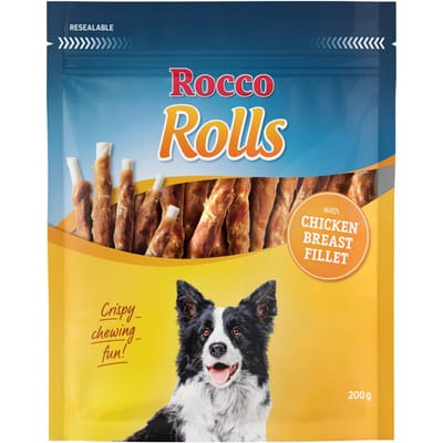 200g Rolls Kauwsticks met Kippenborstfilet Rocco Hondensnacks