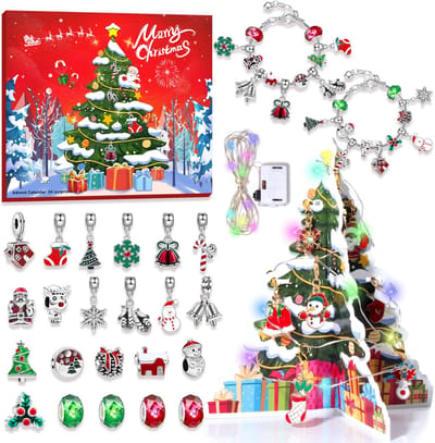 Kerst Adventskalender Set DIY Blind Box Armband Kerstboom Lichtjes Decoraties Home