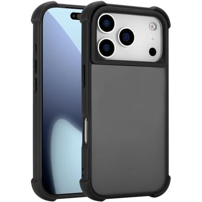 Coverzs matte shock hoesje geschikt voor iPhone 17 Pro (zwart) – stevige case met krasbestendige bescherming, slank design en perfecte pasvorm