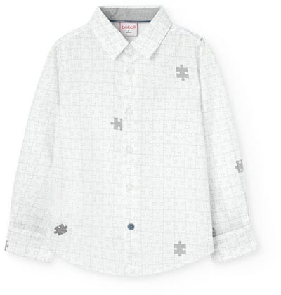 Boboli Poplin Printed Overhemd Met Lange Mouwen Wit 4 Years Jongens