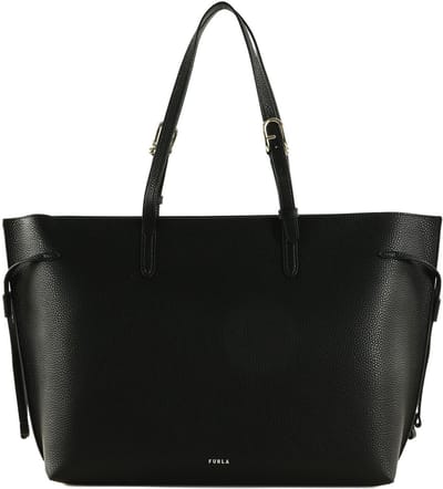 FURLA Leren schoudertas shopper Ava Tote With Zip Nero + Nero int zwart