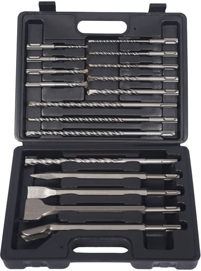 Boorhamer Set - Boorbeitel Set - Muren Boren - SDS Plus Compatibel - 17 Delig - Zwart