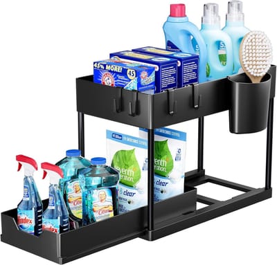 Famanu - XL kabelgoot bureau [2x50cm] voor ideaal kabelmanagement - ruim cable management under desk [set van 2] - robuust & slim kabelgoot metaal - diepzwart mat