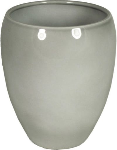 Floran vaas/bloempot - grijs - D20 x H23,5 cm - keramiek - bloemenvaas - vazen - Bloempot/plantenpot/bloemenvaas