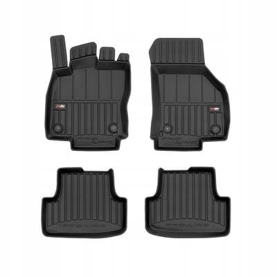 FROGUM PROLINE 3D Set - Rubberen Automatten + Kofferbakmat - Geschikt voor VW GOLF 8 VIII Hatchback (vanaf 2019) - Hoge laadvloer - Zwart