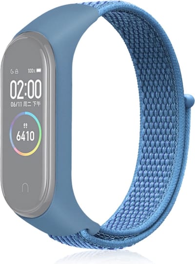 Nylon bandje - geschikt voor Xiaomi Mi Band 3 / Mi Band 4 / Mi Band 5 / Mi Band 6 - blauw