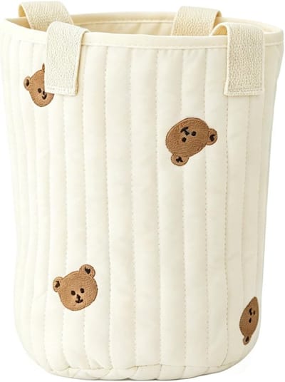 Luiertas voor kinderen met borduurpatroon, ideaal voor reizen, kinderwagen, en als schoudertas, 26 x 16 cm, voor luiers, fles en speelgoed