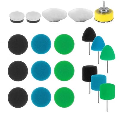 Dailygoods- Polijstsponsset 20 stuks - Mini-polijstpads 25 mm - Detailpolijstset - Polijstpads - Accuschroevendraaier - Duurzaam materiaal
