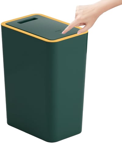 Kleine Vuilnisemmer - Afvalbak Deksel - Geurdicht Opruimen - Smal Ontwerp - 10 Liter - Groen