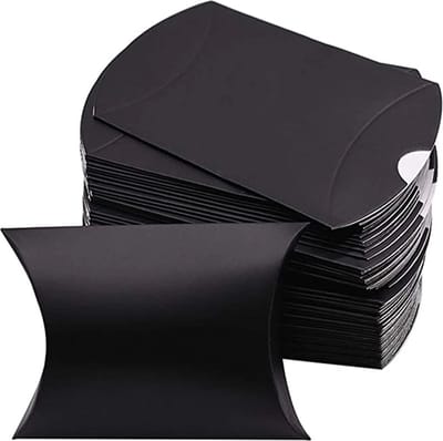 Gondeldoosjes Zwart - Kerst / Sint / Verjaardag / Huwelijk - Effen kartonnen cadeau doosjes - Traktatiedoosjes - Geschenk Verpakking - Uitdeel Doosje - Feest - en Cadeaudoos - Snoepdoosje | Gift - Leuk verpakt - Inpakdoosje - 7,5 x 11,5 cm