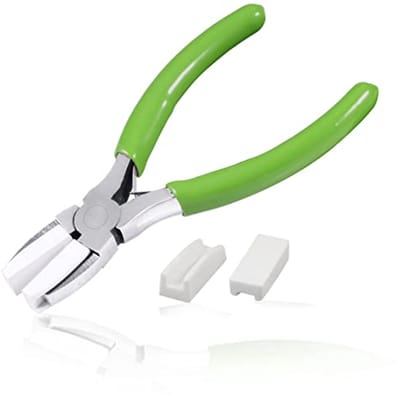 Mini dubbele nylon kaaktang 15 cm platte neus tang met 2 vervangende tips voor sieraden maken