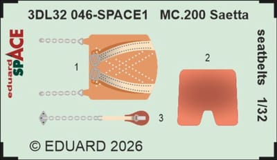 Eduard Modelbouwdecoratie - 3DL32046 Sp - Veiligheidsgordels voor MC.200 Saetta - Photo-etch
