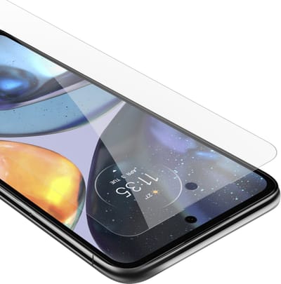 Cadorabo Screenprotector geschikt voor Motorola MOTO G22 - Pantser film Beschermende film in KRISTALHELDER Geharde (Tempered) display beschermglas in 9H hardheid met 3D Touch