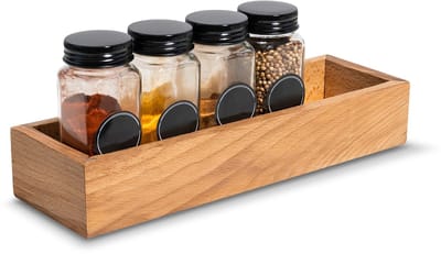 Creative Deco Houten opbergdoos | 28 x 9 x 5 cm | Houten organisatiedoos | Beukenhout | Dienblad voor snuisterijen, kostbaarheden, kruiden