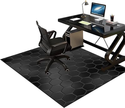 Vloerbeschermer Bureau - Stoelmat Onderlegger - Vloer Beschermen - Antislip TPR Onderkant - 160 x 180 cm - Zwart