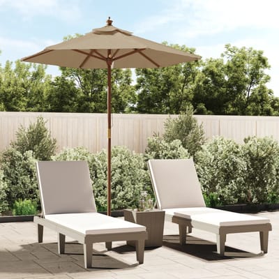 vidaXL - Parasol - met - houten - paal - 196x231 - cm - taupe