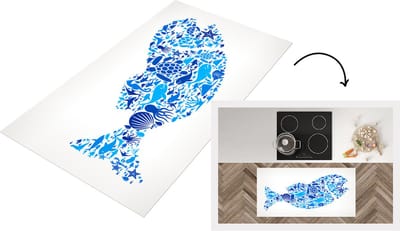 Keukenloper - Loper keuken - Zeedieren - Design - Vis - 120x60 cm - Keukenloper vinyl