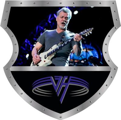 Signs USA - Muziek schild - boven recht - met Logo onder - Eddy van Halen - 40 x 40 cm
