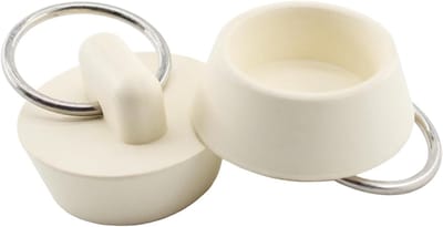Afvoerstop Set - Badstop Gootsteenstop - Water Dicht Maken - Met Ophangring - 25 cm Doorsnee - Wit
