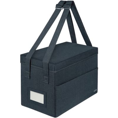 Leitz Stoffen Compacte Hot Desking Opbergtas met Deksel - Opvouwbare Opbergbox - 57% Gerecycled - Laptop tot 14'' - Fluweel Grijs