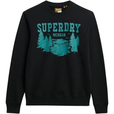 Superdry - Outdoors sweatshirt met ronde hals en print - Heren - Truien