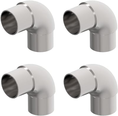 Roestvrij Staal Leuningboog - Buisconnector Muuranker - Trapleuning Monteren - Ronde Boog - 424x20mm - Zilverkleurig