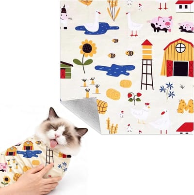 Honden- en kattenverzorgingsdoek, zelfklevende wrap voor knippen van nagels, 70 x 70 cm, bijt- en krabbestendig, ideaal voor huisdierenverzorging en hygiëne