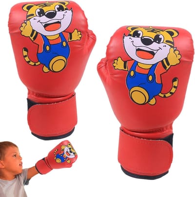 Kinder Bokshandschoenen - Trainingshandschoenen Sparringhandschoenen - Boksen Trainen - Ergonomisch Ontworpen - 6-12 Jaar - Rood