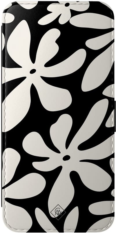 Casimoda® bookcase - Geschikt voor Samsung Galaxy A57 - Hoesje met pasjeshouder - Noir Bloom - Zwart - Kunstleer