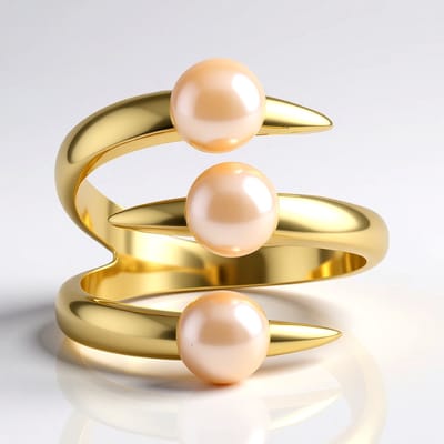 Cavill - Verstelbare Zilveren Ring Met Perzikkleurige Zoetwaterparels - 925 Sterling Zilver - Elegante Wikkelring - Handgemaakte Luxe Parel Sieraden