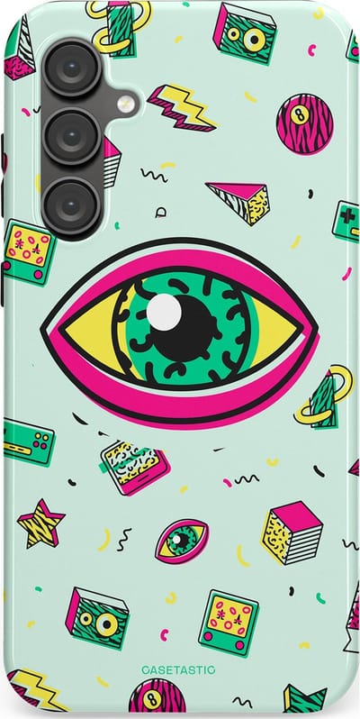 Casetastic Hoesje Geschikt voor Samsung S23 FE - Stijlvolle Beschermende Duo-layer Case - Retro 80s vibes