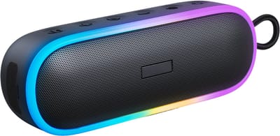 Delmark Draadloze Bluetooth Speaker - 20W Stereo - RGB Verlichting - IPX7 Waterdicht - Tot 20 uur Speeltijd