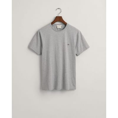 Gant T-Shirt Slim Small Logo Shield Crew Neck Grijs Melange / male