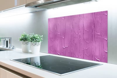 Spatscherm Keuken - Kookplaat Achterwand - Spatwand Fornuis - 90x60 cm - Patronen - Verf - Paars - Aluminium - Wanddecoratie - Muurbeschermer - Hittebestendig