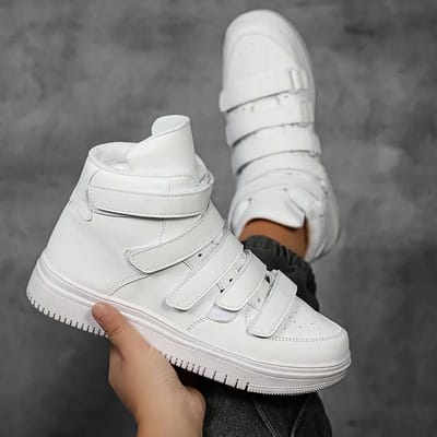 Heren Ademende Hoge Skateboard Schoenen Casual Antislip Sportschoenen Dames Platform Verborgen Verhogende Leren Sneakers 40 gray