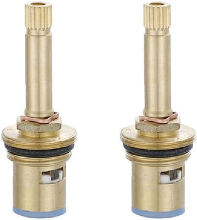 2Pcs Tap Cartridge Valve, 1/2" Brass Stem Disc Cartridge Faucet Repair Replacement Parts for Bathroom Kitchen Sink Faucet, Random Color (76mm)
