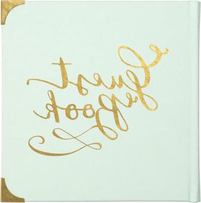 Gastenboek - Inlogboek Feest - Herinneringen Verzamelen - Goudfolie Accenten - 7 x 7 Inch - Mintgroen