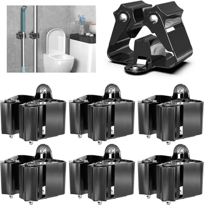 Famanu – Bezemhouder wandmontage set van 6 – Zwaar dweil organizer met veilige montage, geschikt voor intensief gebruik – Voor keuken, badkamer en garage