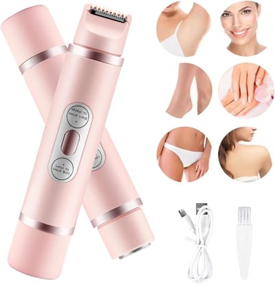 2 in 1 Ladyshave voor Vrouwen - Scheerapparaat Vrouw - Bikinitrimmer Dames - Mini haarverwijderaar voor nat en droog haar - Trimmer voor Vrouwen & Dames - Roze