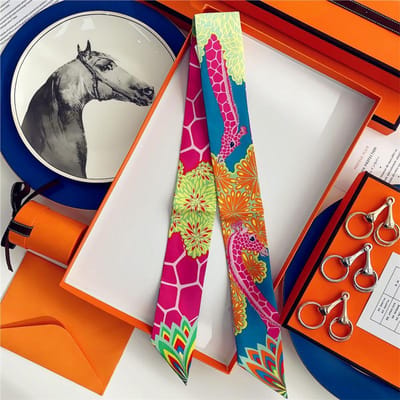 Zijde Hoge Kwaliteit Luxe Sjaal Dames Hoofdband Haarband Foulard Striklint Neckerchief Smalle Sjaals Accessoires 5x85cm blue