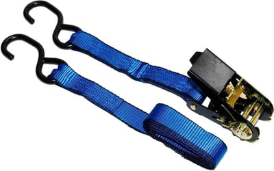 Spanband met ratel - Bevestigingsband - Vracht Zekeren - Rubberen Haken - 4.5 Meter - Blauw