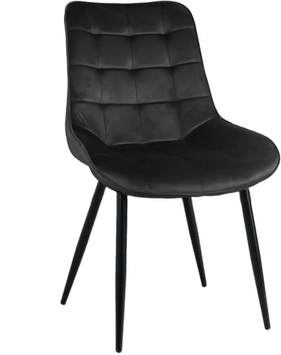 SET DEAL: 4 stuks Eetkamerstoel De Vince zwart velvet eetstoel zetel