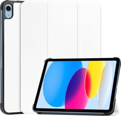 Hoesje - Geschikt voor Apple iPad A16/A18 (2022/2025/2026) - 10.9 & 11 inch (10e, 11e & 12e generatie) - Dun & Stevig - Hardcover Book Case - Trifold Bookcase Hoes - Hard Cover - Tablethoes - Wit